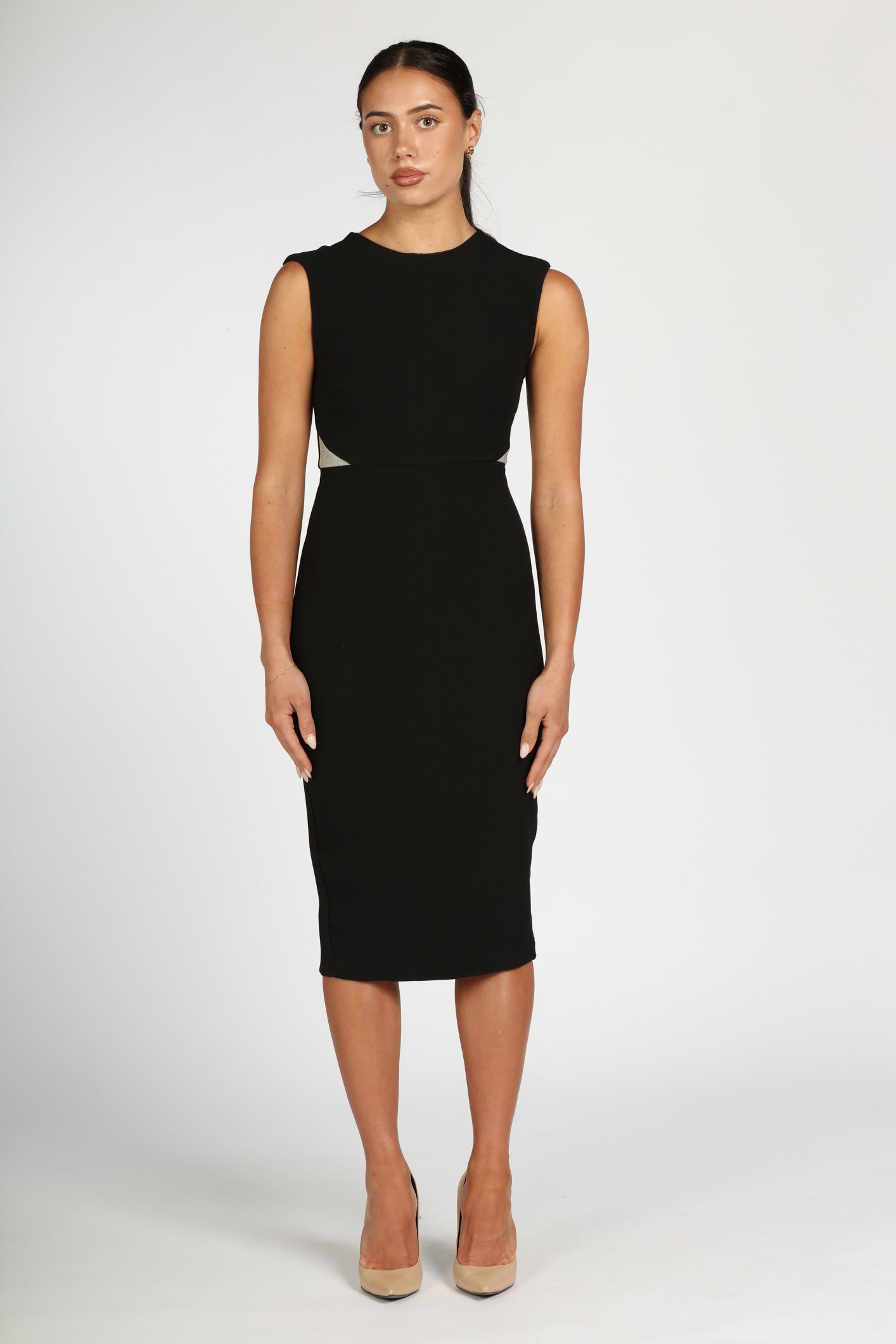 Black High Neck Shift Dress