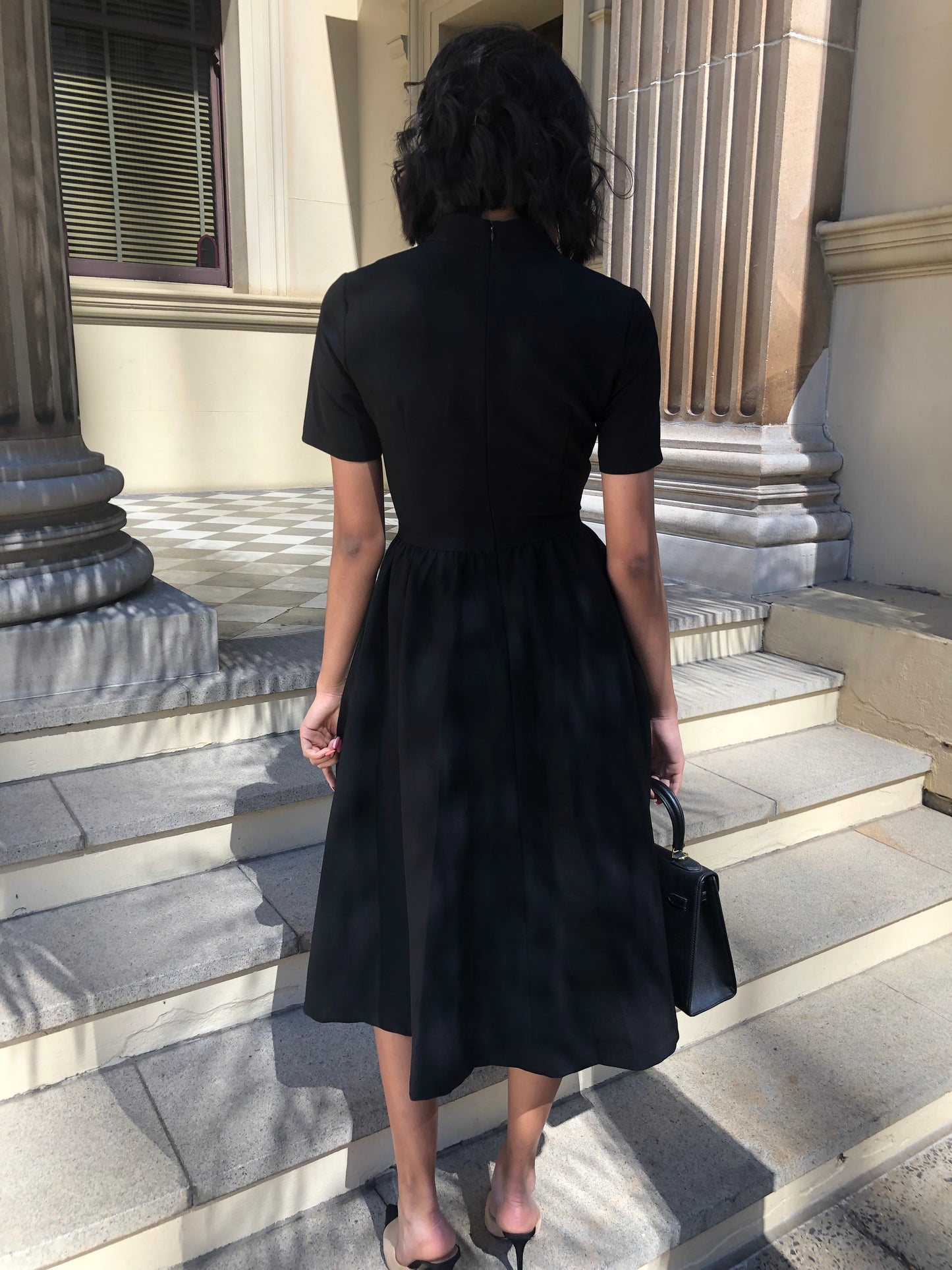 Women's Fit and Flare Work Midi Dress - Black work Midi Dress
