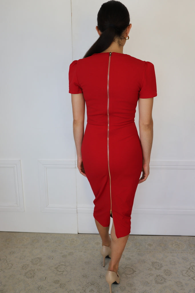 Andrea Work Dress in Red