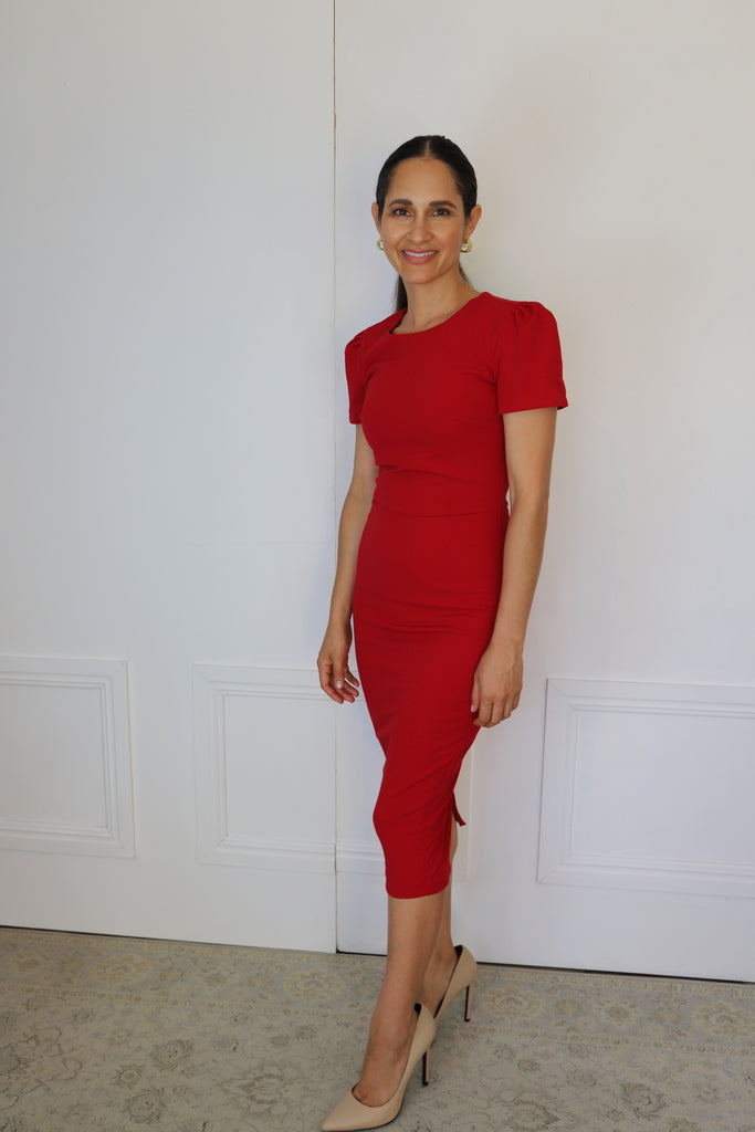 Andrea Work Dress in Red