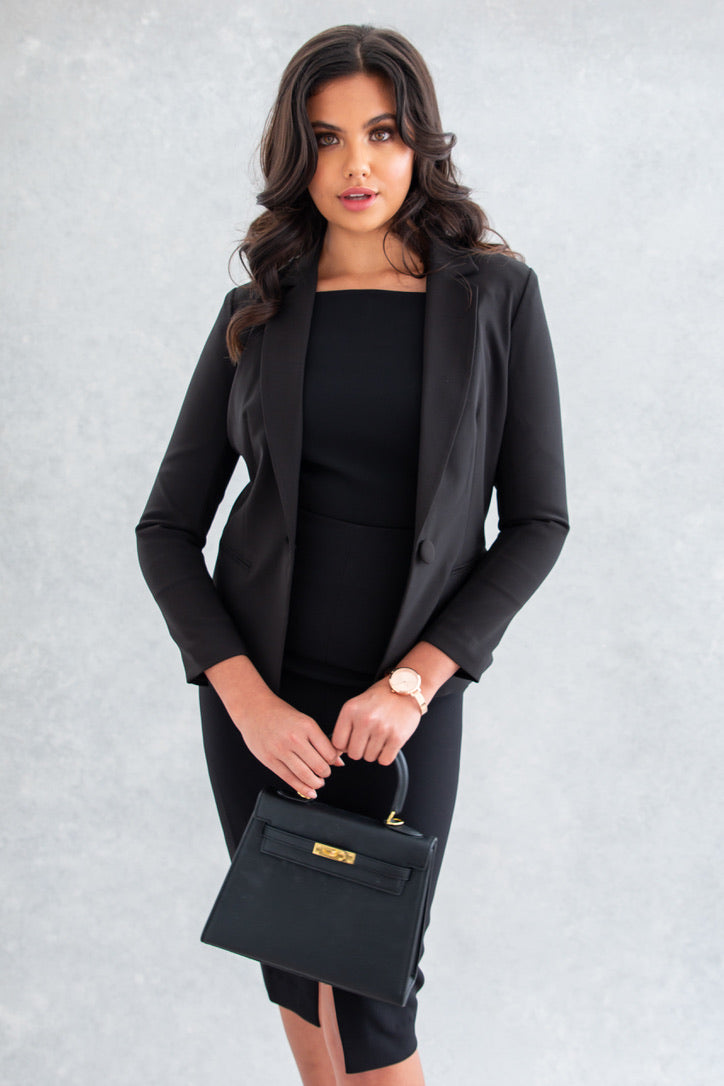 Black tailored clearance work dress